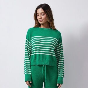 Monrow Boucle Knit Striped Sweater